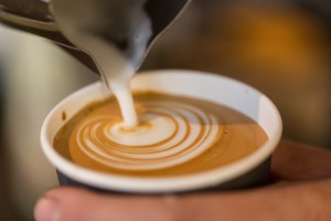 Close up of Cappuccino being made